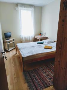 库雷萨雷Maria Rooms的一间卧室设有一张床和一个窗口