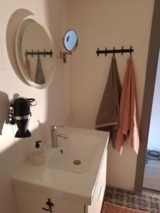 斯哈伦代克Studio Bluuven的一间带水槽和镜子的浴室