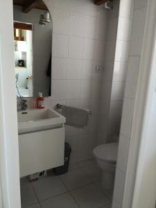 戛纳Apartment Cannes Gallia的白色的浴室设有水槽和卫生间。