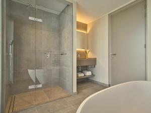卡德赞德-班得布兰克高级酒店的带淋浴的浴室和玻璃门