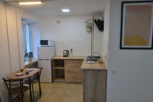 捷尔诺波尔Smart的一个带水槽和桌子的小厨房