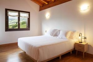 AsteasuCasa rural a 10 minutos de San Sebastian的卧室配有一张大白色床和窗户