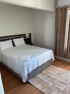 波多韦柳SAMIR HOTEL COMFORT的卧室配有一张大白色的床和地毯