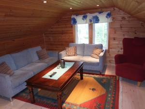 ViksdalenHoliday Home Myravatnet - FJS051 by Interhome的客厅配有两张沙发和一张咖啡桌