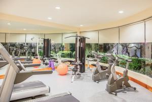 提华纳蒂华纳奥塔伊嘉年华酒店 的健身房设有跑步机和椭圆机