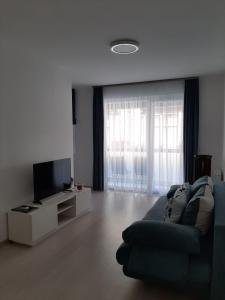 布达佩斯Rozsa 55 Appartment的带沙发和平面电视的客厅