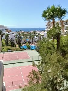 阿罗纳Apartamento vista al mar Playa Las Américas的享有度假村内两个网球场的景色