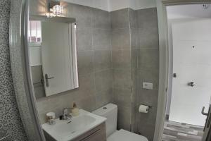 阿罗纳Geremy's boutique vivienda VV A-38-4-2068的一间带卫生间、水槽和镜子的浴室