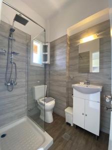 帕莱欧卡斯提撒阿讷蒙纳公寓式酒店的浴室配有卫生间、盥洗盆和淋浴。