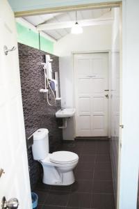 刁曼岛1511椰林木屋的一间带卫生间和水槽的浴室