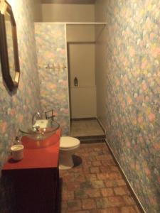 FeusinesStudio Les Pourettes的浴室配有卫生间、盥洗盆和淋浴。