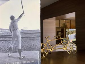 米尔布雷The Dylan Hotel at SFO的一张有球拍和自行车的人的照片