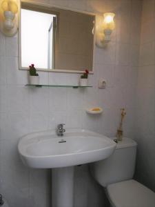 普里埃格·德·科尔多巴Casa de La Costurera的一间带水槽、卫生间和镜子的浴室