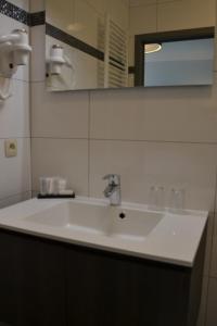 巴利瑟尔滕普斯佳肴旅馆的浴室设有白色水槽和镜子