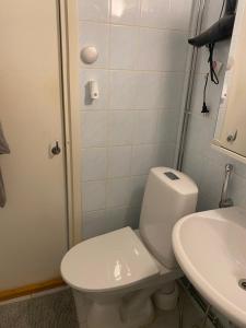 科特卡Apartments ”Enkeli”的浴室配有白色卫生间和盥洗盆。