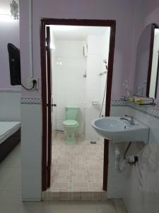 芹苴Hostel Garnet的一间带水槽和卫生间的浴室