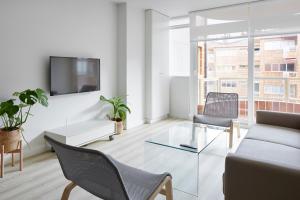 扎鲁亚斯Apartamento Isaga Lecera的客厅配有沙发、椅子和电视