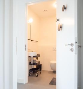 莱利斯塔德Onze Kas的一间带水槽和卫生间的浴室