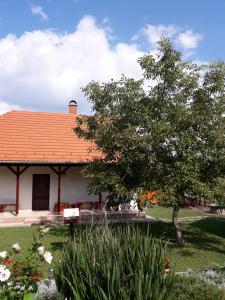 TardMátyásmadár Vendégház的一座拥有橙色屋顶和树的房子