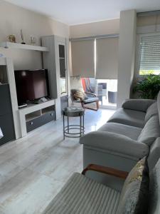 贝纳尔马德纳Luxury Apartamento Minerva Júpiter的带沙发和电视的客厅