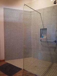 蒙塔古Montagu Ronda-View的浴室里设有玻璃门淋浴