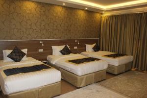 尼兹瓦阿尔迪亚酒店的一间酒店客房,房间内设有两张床