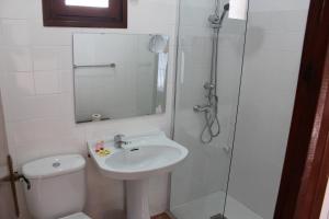 莫哈卡尔Casaflor的浴室配有卫生间、盥洗盆和淋浴。