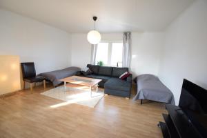 基律纳Big Apartment nr 6 in Kiruna C - Paradise Lapland的客厅配有沙发和桌子