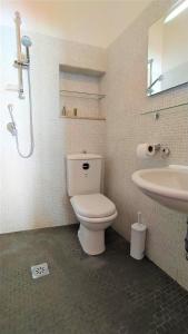 阿奇雷亚莱Casa Aranci的一间带卫生间和水槽的浴室