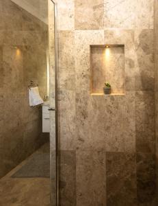 史丹霍普Bella Vista Stanthorpe的浴室里设有玻璃门淋浴