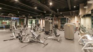 墨西哥城布埃纳维斯塔假日酒店的健身房里有很多健身器材