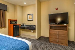 沙姆罗克三叶草旅馆及套房贝斯特韦斯特优质酒店的酒店客房设有水槽和平面电视。