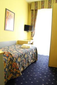 米兰卢伽诺酒店的酒店客房设有床和窗户。