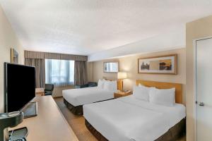 Quality Inn and Suites Montreal East客房内的一张或多张床位