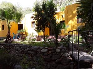 塞提法特玛奥博尔德利奥酒店的黄色建筑前的花园