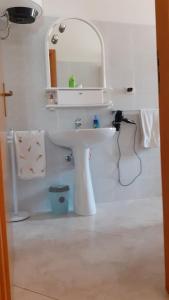 弗卢米尼马焦雷Villa Mary的浴室设有白色水槽和镜子