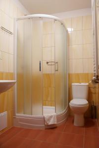Nielisz马里纳酒店的带淋浴和卫生间的浴室