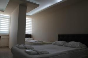 安卡拉阿布罗内卡提贝酒店的一间卧室设有两张床和窗户。
