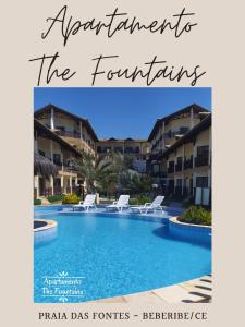 贝贝里比THE FOUNTAINS 110 - Apartamento em lindo condomínio pé na areia da Praia das Fontes em Beberibe - CE的杂志封面,附有度假村游泳池的照片