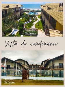 贝贝里比THE FOUNTAINS 110 - Apartamento em lindo condomínio pé na areia da Praia das Fontes em Beberibe - CE的度假村两幅画的拼合