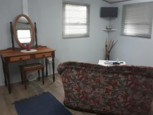 斯托姆勒菲Nadine's Self - Catering Accommodation的带沙发和镜子的客厅