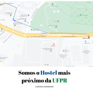 库里提巴Bela Curitiba Hostel的一张医院医生的地图