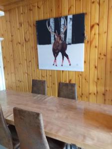 蒙热内夫尔南部公寓的挂在墙上的驼鹿的照片
