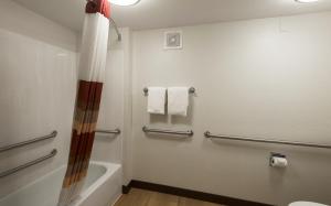 圣安东尼奥圣安东尼奥机场红屋顶酒店的带淋浴、浴缸和卫生间的浴室