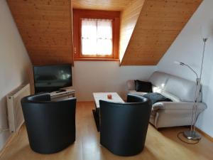 德根多夫Schöne Wohnung in Deggendorf für 1 bis 5 Personen的带沙发和电视的客厅