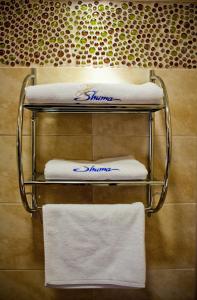 达布罗瓦古尔尼恰苏玛酒店的浴室内带毛巾的毛巾架