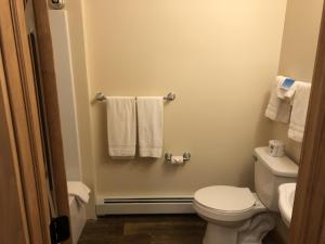 InletThe Woods Inn的浴室配有白色卫生间和毛巾。