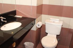 新加坡Classique Hotel的一间带卫生间和水槽的浴室