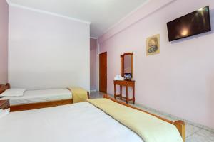 卡兰巴卡圣乔治别墅酒店的客房设有两张床和一台墙上的电视。