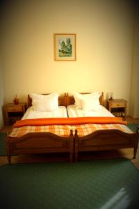 索瓦塔Hotel Tivoli的卧室配有两张单人床,墙上挂着一幅画